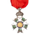 France: Legion of Honour, knight’s badge, with crown suspender, in silver and enamel, central