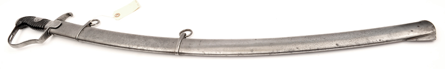 A German 1811 pattern cavalry trooper’s sword, blade 31½”, with leather bound grip, in its steel - Image 2 of 2