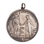Loyal Birmingham Light Horse Volunteers, silver medal 1802. Obverse: Peace presenting a medal to a