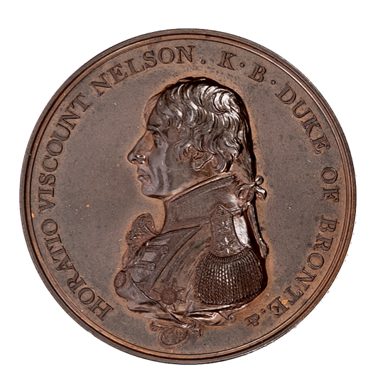 Boulton’s Trafalgar medal in bronze with the edge legend “To the Heroes of Trafalgar from M:
