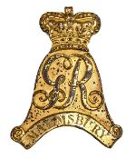 An officer’s gilt badge for Tarleton helmet of the Malmesbury Troop, Wiltshire Yeomanry, die struck,