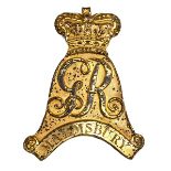 An officer’s gilt badge for Tarleton helmet of the Malmesbury Troop, Wiltshire Yeomanry, die struck,