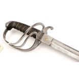 A mid 19th century Royal Artillery officer’s 1821 pattern sword, the fullered blade 32½” with etched