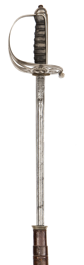 A Geo V WWII officer’s dress sword of the Grenadier Guards, slender fullered blade, 32½”, by