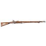 A .577” Volunteer Enfield 3 band percussion prize rifle, 55” overall, barrel 39” with 5 groove