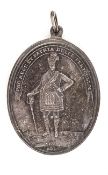 Breadalbane Highlanders 1798, a silver oval medal, obverse shows a soldier dressed in Highland