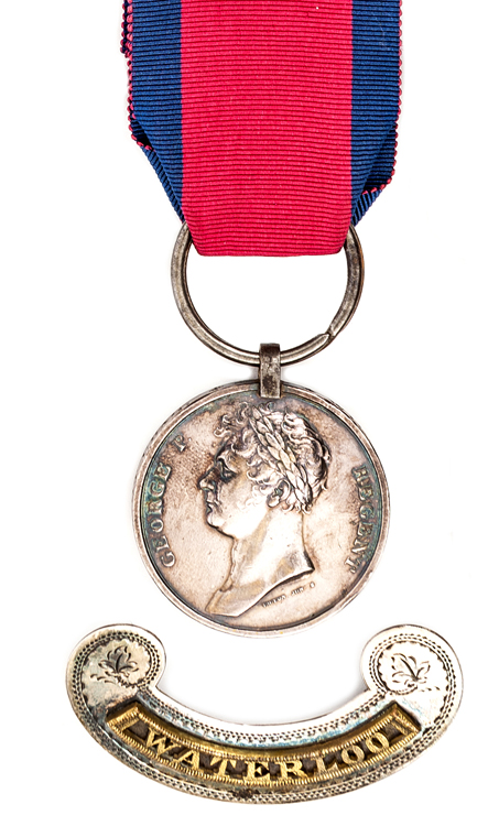 Waterloo 1815 (William Barrett, 16th or Queen’s Light Drag) GVF, with a “Waterloo” title scroll from