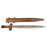 An old, possibly 19th century, theatrical sword, the 18½” gladius type blade from a French