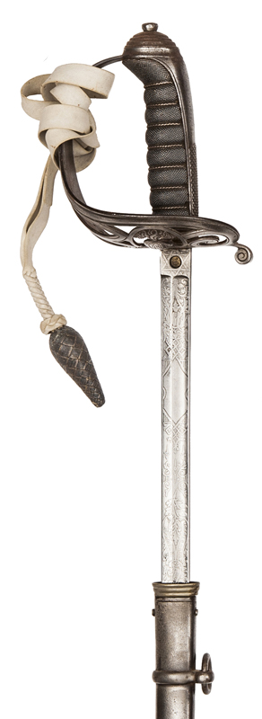 A Vic officer’s dress sword of the Grenadier Guards, very slightly curved, slender fullered blade