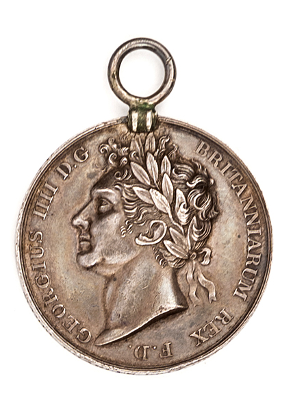 George IV Coronation silver medallion. Obverse: Laureate head left with legend Georgius IIII D.G.