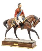 A Worcester Royal Porcelain Company figure of The Duke of Wellington, in full dress, mounted on