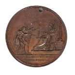 Louis XVIII AE medallion commemorating his restoration to the throne 1814, by Andrieu. Obverse: bare