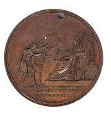 Louis XVIII AE medallion commemorating his restoration to the throne 1814, by Andrieu. Obverse: bare