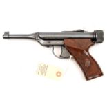 A good .22” American Hy Score Target air pistol, c 1950s, with blued finish, white lettering, and