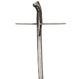 An 18th century Eastern European sabre, possibly Hungarian, curved blade 31½” double edged at point,