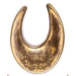 A Georgian officer’s gilt universal pattern gilt gorget, engraved with crowned GR cypher and foliate