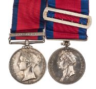 Pair: M.G.S. 1793-1814, 1 clasp Salamanca; Waterloo 1815 (Lieut. Henry Quill, 32nd Regiment Foot),