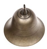 A small bell, of bell metal with iron clapper, diameter 2½” (chipped at rim, not affecting sound),
