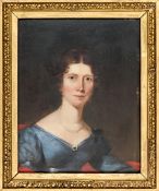 A framed oil on panel portrait of Catherine Dorothea Sarah (Kitty) Packenham later Duchess of