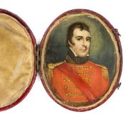 A miniature on ivory of Wellington, c 1804 (then Sir Arthur Wellesley), head and shoulders in full