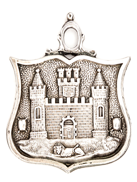 Loyal Guildford Volunteers, “chunky” silver medal being a shield shaped piece displaying the Arms of