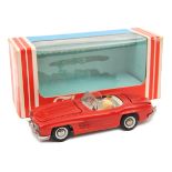 Tekno Mercedes Benz 300SL open top (924). Example in red with light grey interior and base, red