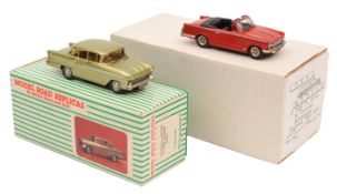 2 white metal models. A Model Road Replicas Vauxhall Victor F Type Saloon in light metallic green