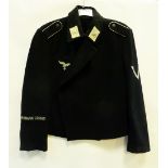 A German Luftwaffe Panzer black cross over jacket, the white collar patches with aluminium skull