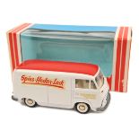 A scarce Tekno Ford Taunus Transit van (415).  ‘Spies-Hecker-Lack’. In white with red roof panel