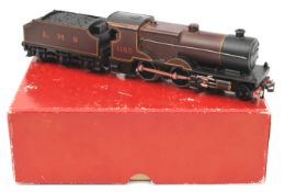 TRIX OO gauge LMS 4-4-0 Compound locomotive and tender. RN 1168 in lined maroon livery. In