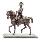 A well modelled bronze figure of Napoleon,  astride his charger Marengo at the trot, in full dress