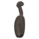 A New Guinea Trobriand Islands hardwood tapa beater, 11¾” overall, the handle in the form of a