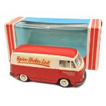 A scarce Tekno Ford Taunus Transit van (415).  ‘Spies-Hecker-Lack’. In red, white and red livery,