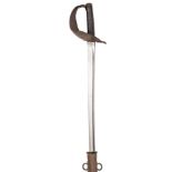 An 1899 pattern cavalry trooper’s sword,   slightly curved, fullered blade 33”, various stamps at