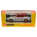 Corgi Red Spot Whizzwheels Pontiac Firebird (343). In silver with black bonnet and boot stripes