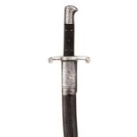 A scarce sidearm in the style of an 1856 pattern sword bayonet, recurved blade 20½”, by Kratz,