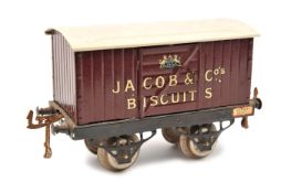 Hornby Series O gauge Private Owner Van – Jacob’s & Co’s Biscuits. In maroon livery with black