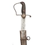 A 1796 pattern light cavalry trooper’s sword, curved, shallow fullered blade 32½”, with maker’s name