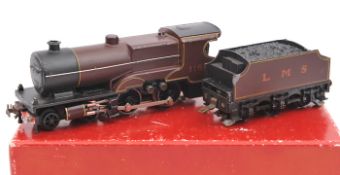 TRIX OO gauge LMS 4-4-0 Compound locomotive and tender. RN 1168 in lined maroon livery. In