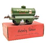 Hornby Series O gauge tank wagon. Power Ethyl in dark leaf green. (1938-41). Boxed, age worn.