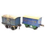 2 Hornby Series O gauge Private Owner Vans. – Cadbury’s Chocolates in blue with green frames and