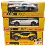 3 Corgi Whizzwheels. Chevrolet Corvette Stingray (376). In light metallic blue “Go-Go-Go” livery,