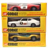 3 Corgi Whizzwheels. 3-Litre V6 Ford Capri (311). In white with black bonnet and red/black