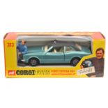 Corgi Whizzwheels Ford Cortina GXL Graham Hill (313). Example in light metallic blue with black roof