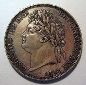 George IV AR crown 1821, Secundo edge, VF Plate 5
