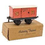 Hornby Series O gauge Refrigerator van. A rare example in pink livery, with Refrigerator Van on