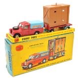 Corgi Toys Gift Set 19. Chipperfields Land Rover with elephant and cage on trailer. Land Rover and