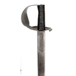 An 1804 pattern naval cutlass, plain straight blade 29”, with maker’s name “T. Craven” and strap