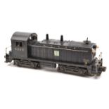 A Lionel O gauge 3-rail electric AT&SF Bo-Bo diesel locomotive. RN 6220 in unlined black livery with