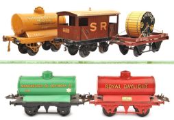 10 Hornby Series O gauge wagons. 7 tank wagons – 2x Shell Lubricating Oil, National Benzole Mixture,